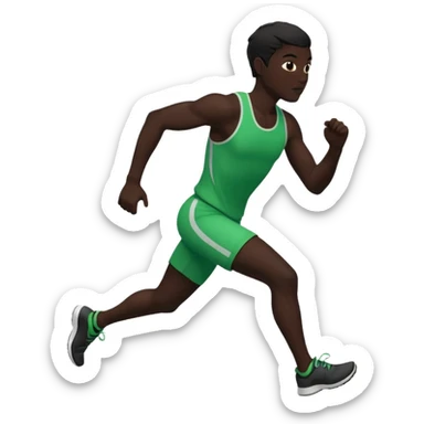 corriendo muñeco negro ampelmanchen pero sin  el verde y sin rostro solo negro sticker