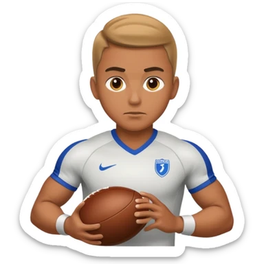 Worshipping a football sticker