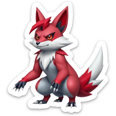 Edgy Cool Beautiful Zangoose-Zoroark, full body sticker