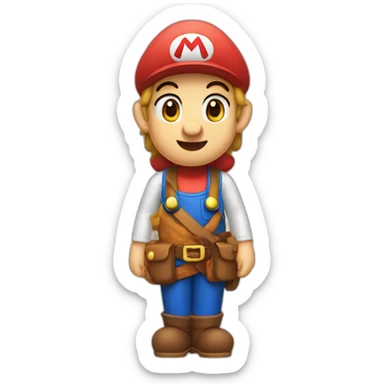 Mario meisje sticker