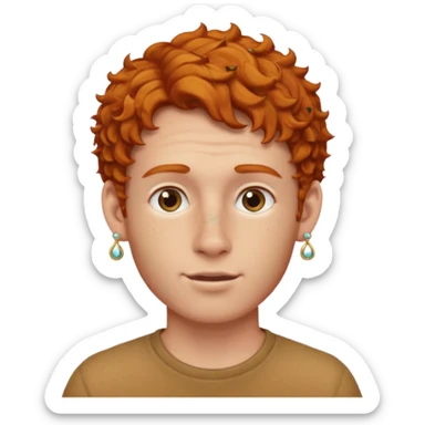 im short curly ginger haired guy and also have 2 earring on my left ear and 1 nose piercing sticker
