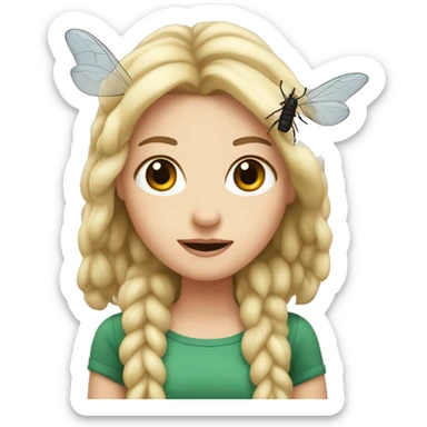 white girl with insect anten sticker