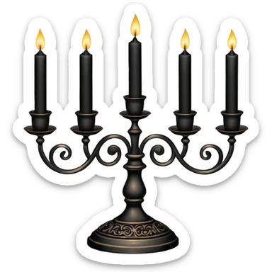 Black vintage candle holder for 5 candles sticker