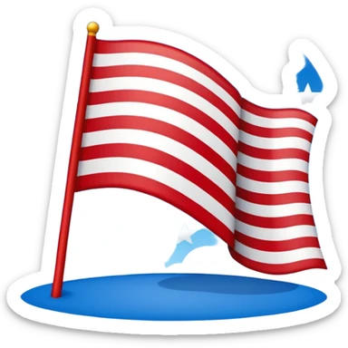 American flag with stars on bottom sticker