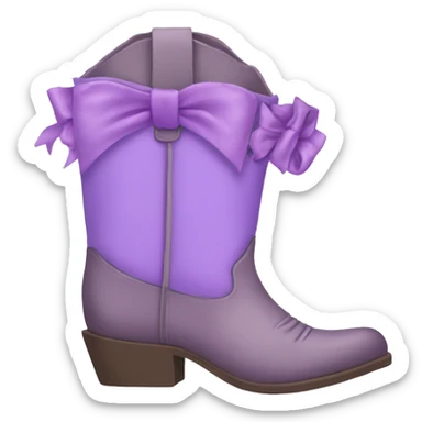 Lavender cowgirl boots with bows  sticker