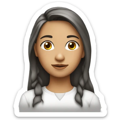 Has una chica de pelo largo con camisa blanca sticker