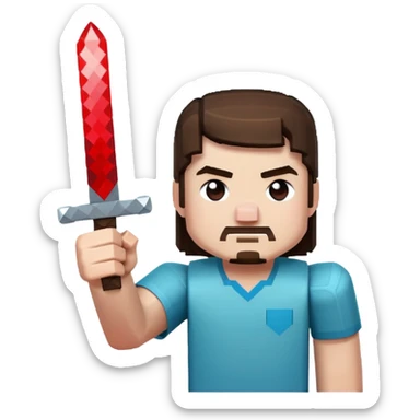 Genrate a minecraft (herobrine)  sticker