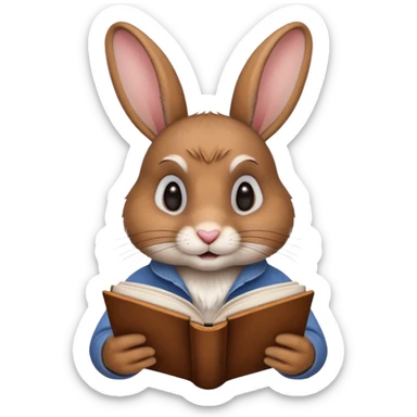 rabbit studying langage sticker
