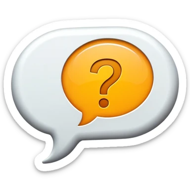 question mark inside a speech bubble sticker