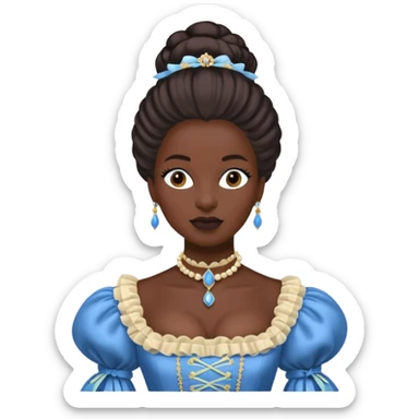 marie Antoinette fashion dark skinned woman sticker