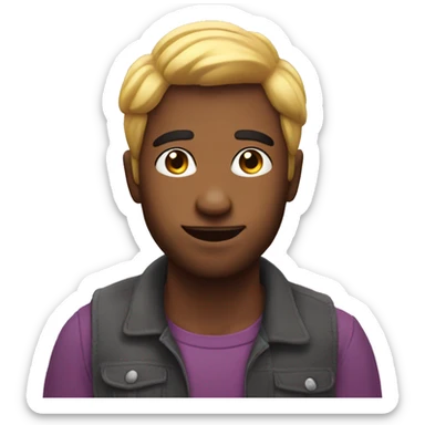 Gay person behind bas sticker