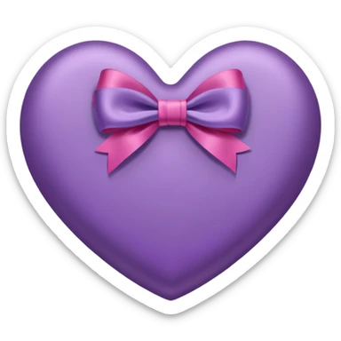 Purple heart with bow sticker