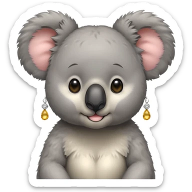 Koala with earrings sticker