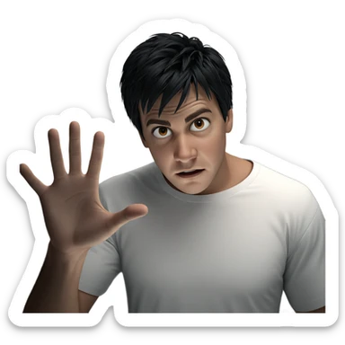 gazing in a white shirt sticker