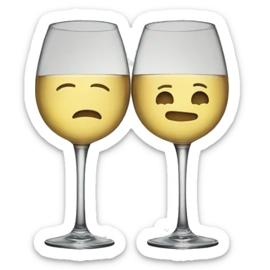 two wine glasses cheering sticker