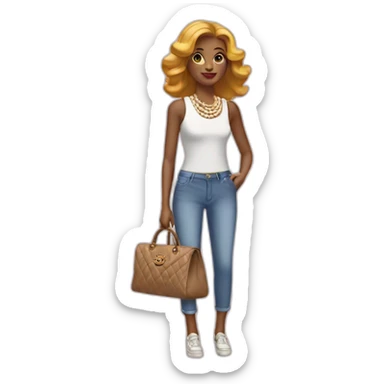 Femme avec un sac chanel sticker