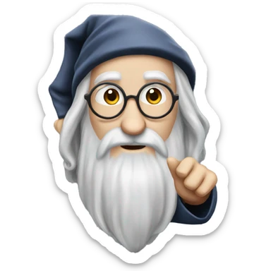 Dumbledore raising his finger sticker