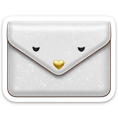 glitter white wallet sticker