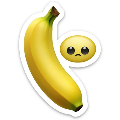 two balls with a banana sticker