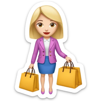 shopaholic woman sticker