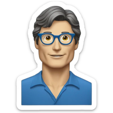 Christopher reeve blue êtes with glasses sticker