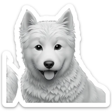 cat and dog monochrome portrait sticker