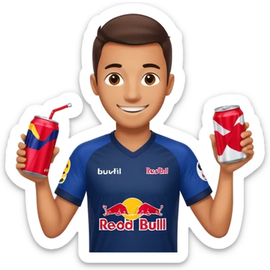 Red bull energy drink imogi for soccer players sticker