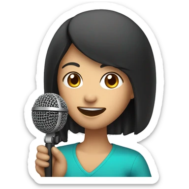 asian vocal trainer withe microphone sticker