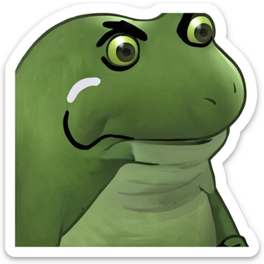 bufo wearing an oni mask sticker