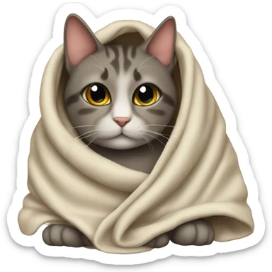 Cat with blanket sticker