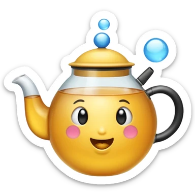 Has una tetera que esté sacando burbujas sticker