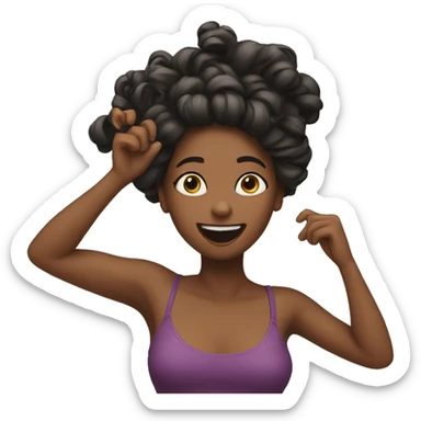 Girl flipping hair sticker