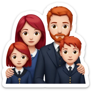 scottish family with son and daughter sticker