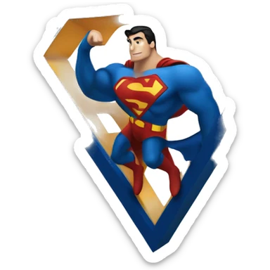Superman symbol letter d sticker