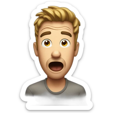 men with hand on his head with amazed reaction shocked sticker