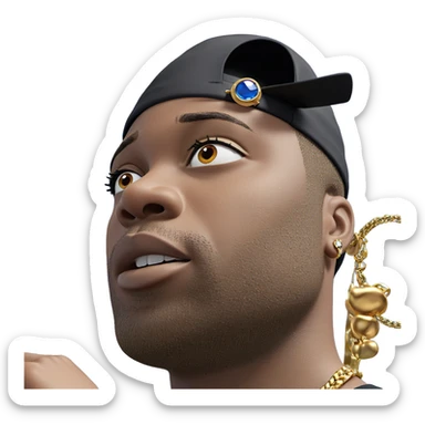 boy in hat with jewelry sticker