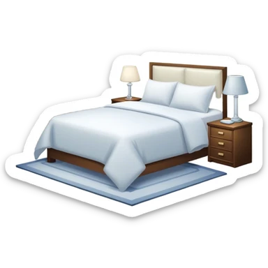 A dimly lit white bedroom. The bed is neatly made, and a glass of water sits beside a book on a cozy nightstand. Soft lighting signals a peaceful wind-down, representing the calm and control that comes from reclaiming your evenings. sticker
