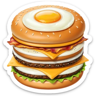 can you make me a breakfast item mixed into a lunch item? so like half burger half breakfast sandwhich sticker