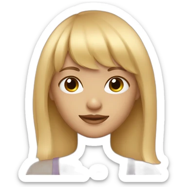 blonde girl with bangs sticker