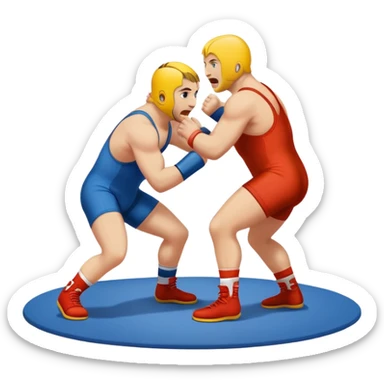 Funny wrestling fight near sticker