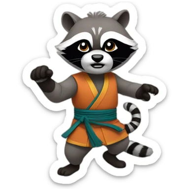 racoon kung fu sticker
