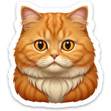 Tabby Persian happy cat and orange Sottish fold cat sticker