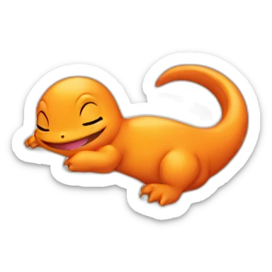 Charmander sleeping on a cushion sticker