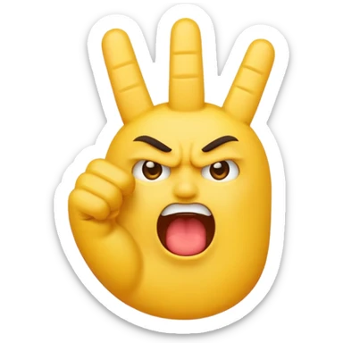 Angry emoji doing the middle finger sticker