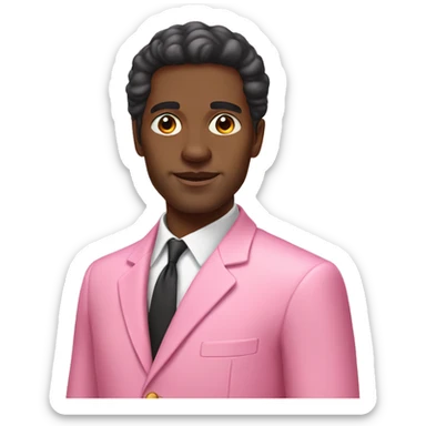 Black man wearing pink suit 60s sticker