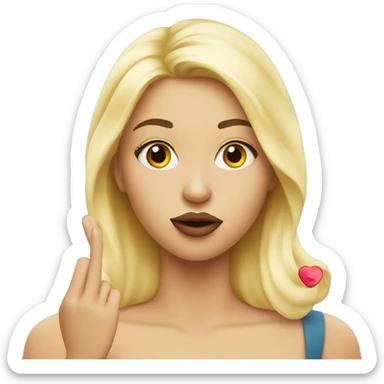 blonde girl blowing  kiss sticker