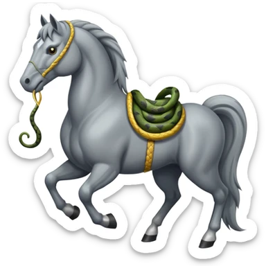 I need a grey horse (or a white one) with a snake sticker