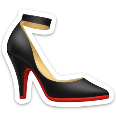 black heel with red sole sticker