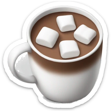 hot chocolate with marshmallows in a white mug without a face sticker