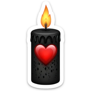heart with gothic black candle sticker